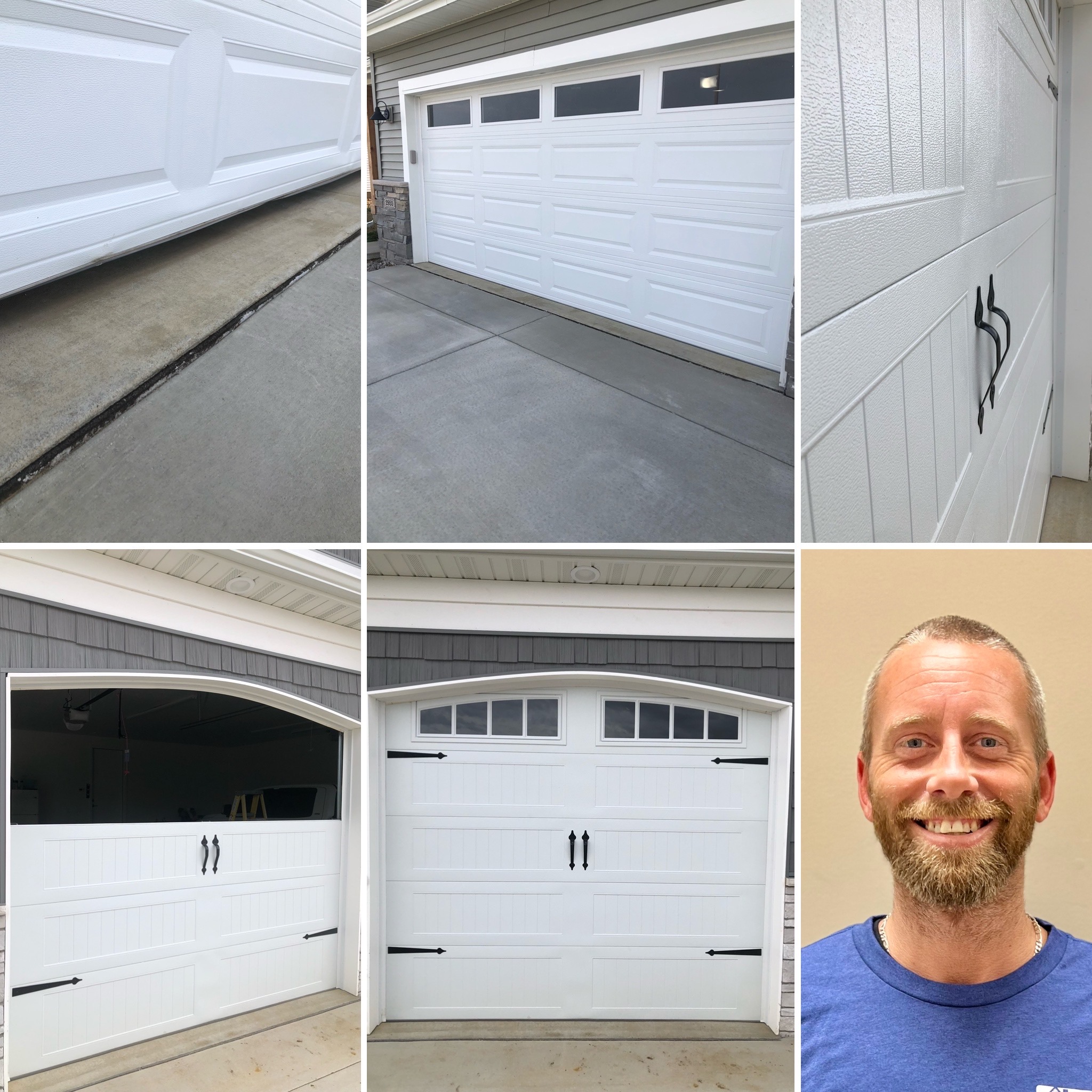 Mitchell replaced some dented panels and installed 3 new doors